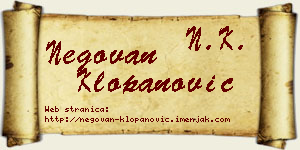 Negovan Klopanović vizit kartica